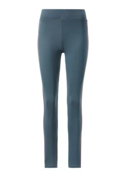 Leggings Mit Seitlichem Kontraststreifen Dunkelgrau / Neonpink