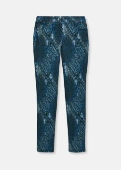 Paisley-Hose In Samtiger Stretch-Qualität Marine