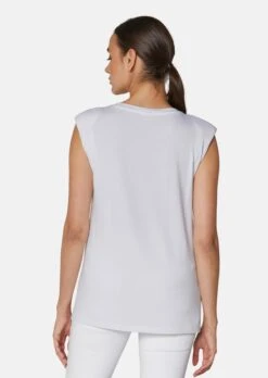 Ärmelloses Shirt Mit Modischer Schulterbetonung Weiß -Madeleine Mode 8be7ba674fa2adfa9dad6313d5b82b71