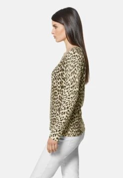 RUNDHALS IM LEO-LOOK - Strickpullover - Wollweiß Multicolor -Madeleine Mode 8cd257ea9a89424ab965537e749cef57