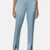 Satin-Hose Mit Vorderseitigen Saumschlitzen Rauchblau -Madeleine Mode 8d0e5af76e5406924ce4e7434a3c8525