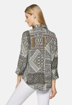MIT KNOTEN-EFFEKT UND 3/4-ÄRMELN - Hemdbluse - Wollweiß Multicolor -Madeleine Mode 8e05e6247eec4baeb14d796851ad8780