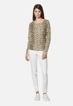 RUNDHALS IM LEO-LOOK - Strickpullover - Wollweiß Multicolor -Madeleine Mode 99656a3c44e141618a18f425bce7d8b4