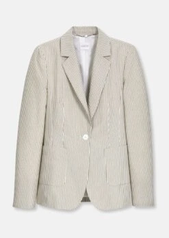 Seersucker-Blazer Wollweiß / Caramel -Madeleine Mode 9a16cf8eeb257d55e486ed6d5384bc72