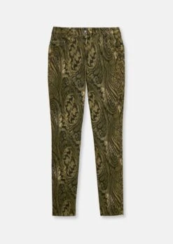 Paisley-Hose In Samtiger Stretch-Qualität Khaki / Multicolor -Madeleine Mode 9b3f0bb5eca82dec73e3476a188e1a3f