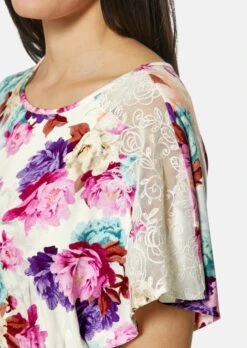 Nachtkleid Mit Spitze Und Blütenprint Wollweiß / Multicolor -Madeleine Mode 9b693dda7fbd64546ef23c5a91c2784c