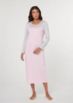 Féraud Nachtkleid In Colour Blocking Rosa / Grau