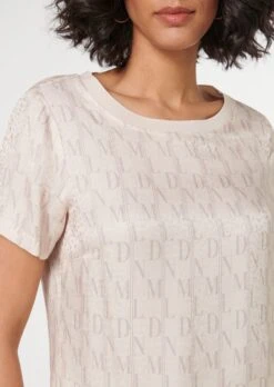 Bedrucktes Kurzarm-Shirt Perlweiß / Helltaupe -Madeleine Mode a0e9201879dc5a629760a8faf0a20e58