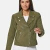 Lederjacke Im Biker-Stil Khaki -Madeleine Mode a11b25255ecb6152718b0592f2230e41