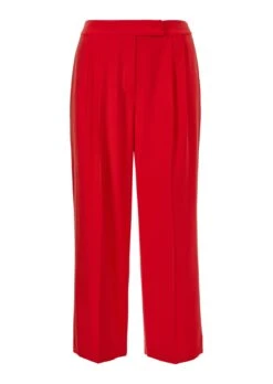 Culotte In Gepflegter Bundfaltenform Und Aktueller 7/8-Länge Rot