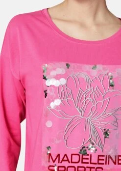 Sweatshirt Mit Dekorativem Flower Print Pink -Madeleine Mode a204c23b3f4a4d00afe3046576bb91b9