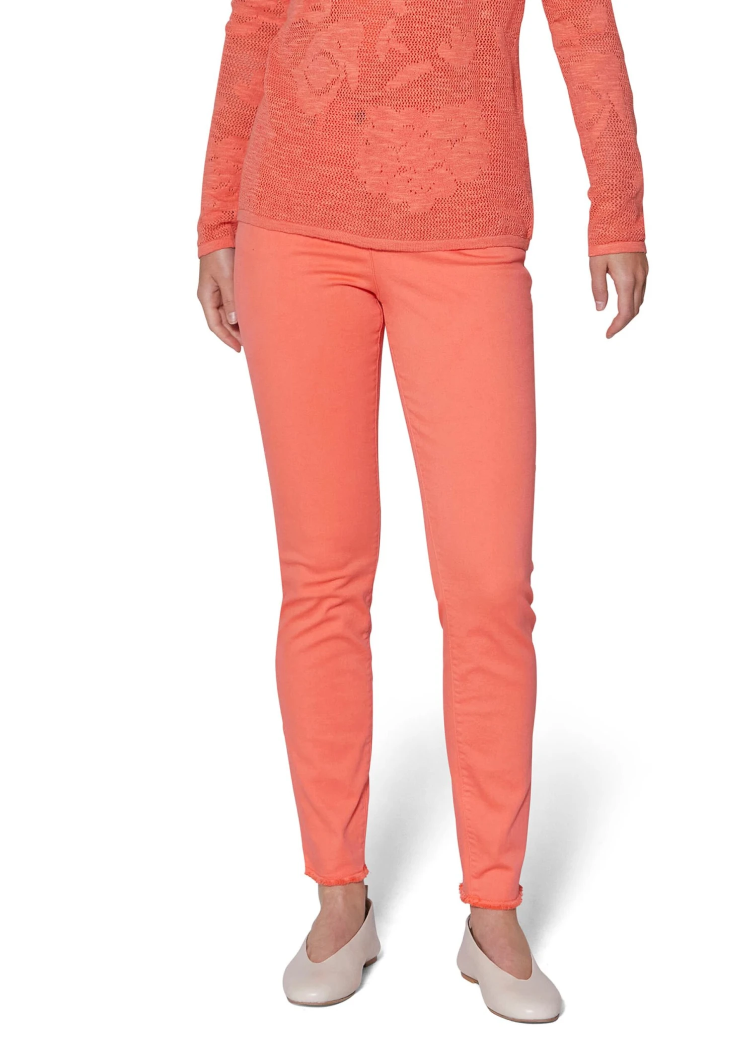 Jeans Mit Feinem Fransensaum Koralle 3 Jeans Mit Feinem Fransensaum Koralle