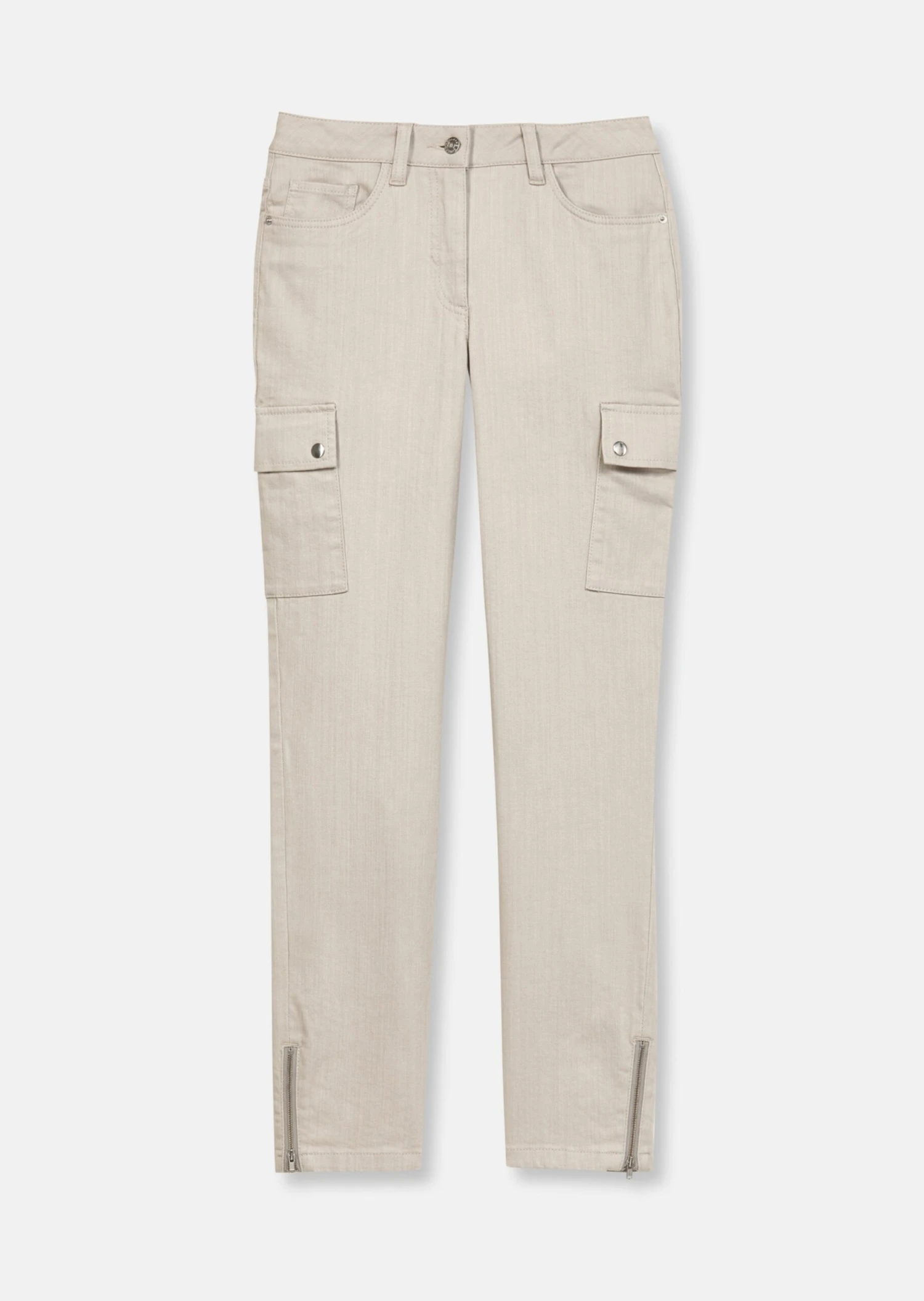 Schlanke Cargo-Jeans Kitt 8 Schlanke Cargo-Jeans Kitt – Bild 6