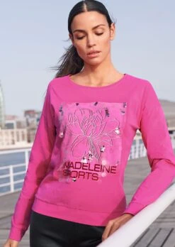 Sweatshirt Mit Dekorativem Flower Print Pink -Madeleine Mode ac98bfd40623fab613060dc29c3eb645