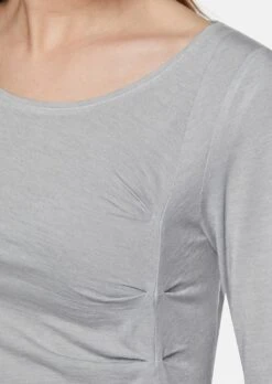 Shirt Mit 3/4-Ärmeln Und U-Boot-Ausschnitt Steingrau / Melange -Madeleine Mode adb0222353dc9723b14ec7b13f8c5678