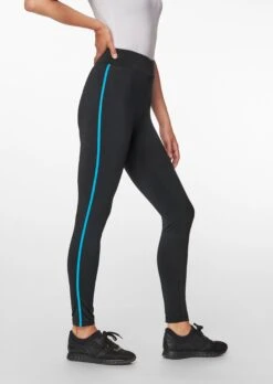 Leggings Mit Seitlichem Kontraststreifen Schwarz / Türkis -Madeleine Mode af78287184d8fb751b7e53f1f9e05337