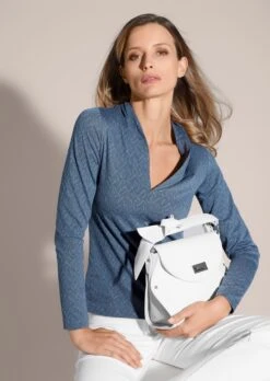 Strukturshirt Stahlblau / Melange -Madeleine Mode b0a106a198c3f9e9774eafee2fc4c5cd