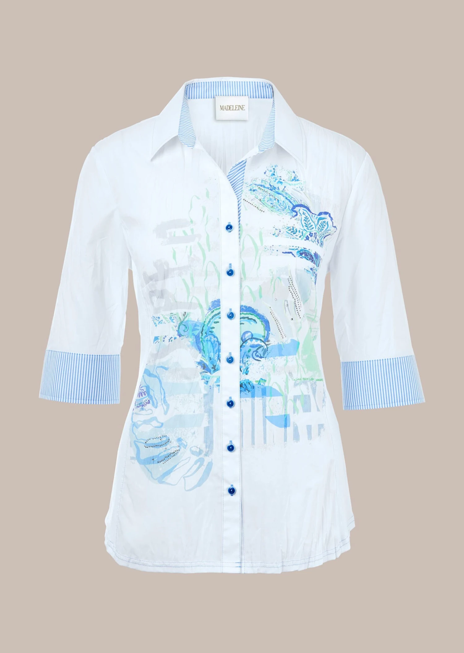 Bluse Weiß / Bleu 3 Bluse Weiß / Bleu