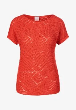 KURZARM - T-Shirt Basic - Korallenorange -Madeleine Mode b194d05dfd5f425ca40398e7a058d08b
