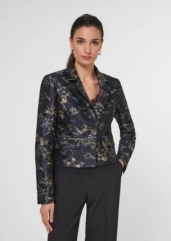 Kurzer Jacquard-Blazer Marine / Multicolor