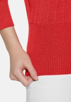 Strickpullover - Rubinrot Silberfarben -Madeleine Mode b3b1af9358ef4f15b2852bdff881a4a7