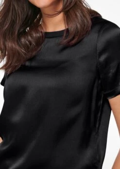 Seidenbluse Mit Halblangem Ärmel Schwarz -Madeleine Mode b460ac76c1fa83e25292a3d9bd35cf15