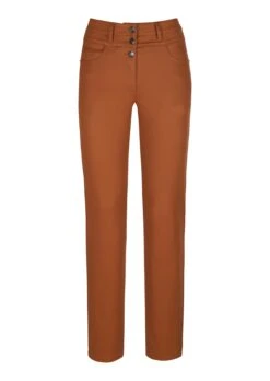 Beschichtete Five-Pocket-Jeans Cognac