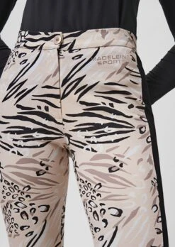 Slimline-Hose Mit Abstraktem Print Und Zierstreifen Schwarz / Multicolor -Madeleine Mode b6f976330306b283caa40ddee16592dd