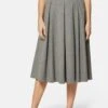 Wadenlanger Faltenrock In Edler Ceramica-Qualität Grau / Melange -Madeleine Mode ba1273e10706eb17cab493c3a9c349e6