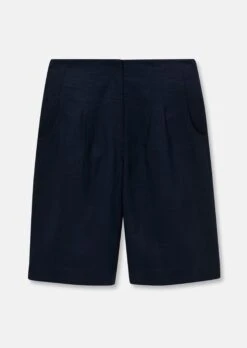 Highwaist-Bermuda Mit Leinen-Anteil Marine -Madeleine Mode baebb0e5d418c9752364deb69affa455