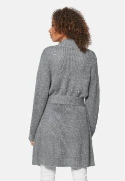Strickjacke - Grau Melange Silberfarben -Madeleine Mode bb4f9bd7668549b98b5793342ad519e3