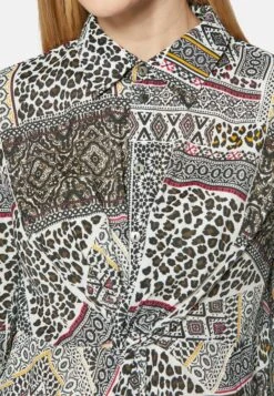 MIT KNOTEN-EFFEKT UND 3/4-ÄRMELN - Hemdbluse - Wollweiß Multicolor -Madeleine Mode bc3c3ff877604d93b7ca669131af0ea7