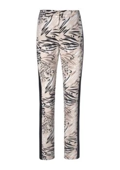 Slimline-Hose Mit Abstraktem Print Und Zierstreifen Schwarz / Multicolor -Madeleine Mode bc9d7235171b55e5a6362625bb8e4039