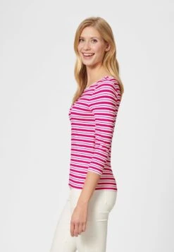 Langarmshirt - Weiß Leuchtpink -Madeleine Mode bec8a215e5604cf8b6090a1c86e1a1ff
