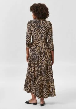 MIT ANIMALPRINT UND STUFENVOLANTS - Maxikleid - Schwarz/sandbraun -Madeleine Mode bf0c4a1c195b4affb919df684e4be6cb