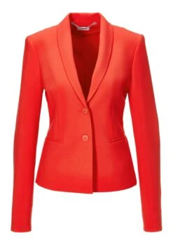 Komfort-Blazer In Schlanker, Taillierter Kurzform Tomatenrot