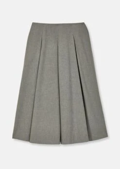 Wadenlanger Faltenrock In Edler Ceramica-Qualität Grau / Melange -Madeleine Mode c329bf858a32dbdd6584a92ca84b389f