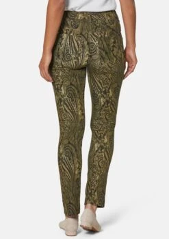 Paisley-Hose In Samtiger Stretch-Qualität Khaki / Multicolor -Madeleine Mode c4d1e99b55faf78eee39650149607a73