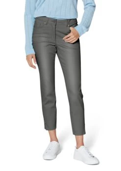 Schlanke 7/8-Jeans Mit Strass-Dekoration Grey