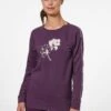 MIT MOTIVPRINT UND PAILLETTENVERZIERUNG - Sweatshirt - Feigenlila