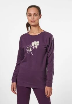 MIT MOTIVPRINT UND PAILLETTENVERZIERUNG - Sweatshirt - Feigenlila