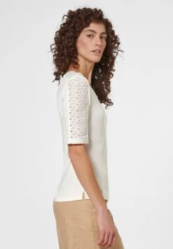 KURZARM MIT SPITZE - Bluse - Wollweiß -Madeleine Mode c9e286f5eddd444db082a1f9eed54c9f