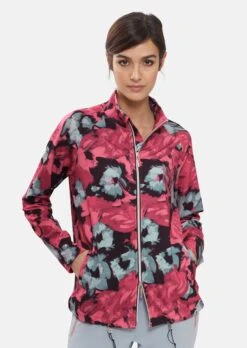 Sportive Jacke Mit Blumenprint Eisrose / Multicolor