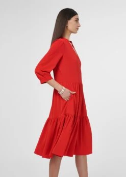 Kleid Mit Volant-Rock Rot -Madeleine Mode cae9778bb4fdba4e71966dec48e6b114