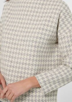 Sweatshirt Mit Pepitamuster Wollweiß / Silbergrau -Madeleine Mode cb29321537b05c4cf19eff13780ef377