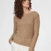 AJOUR AUS - Strickpullover - Sandbraun Eisgoldfarben -Madeleine Mode cbf79157bc9640a6bc57811ca0e34aad