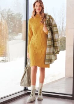 Strickkleid Curry -Madeleine Mode ccf35da902b1cf67f577f9321bb9bc13