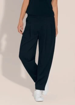 Bundfaltenhose In Edler Strukturqualität Marine