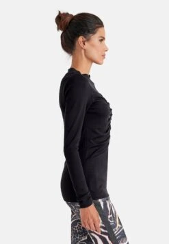 MIT STEHKRAGEN UND RAFFUNG - Langarmshirt - Schwarz -Madeleine Mode cf62b33d5fa8413a86501b3c8c1cf184