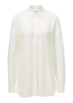 Viskose-Hemd Mit Raffiniert Geknotetem Rückenteil. Wollweiß